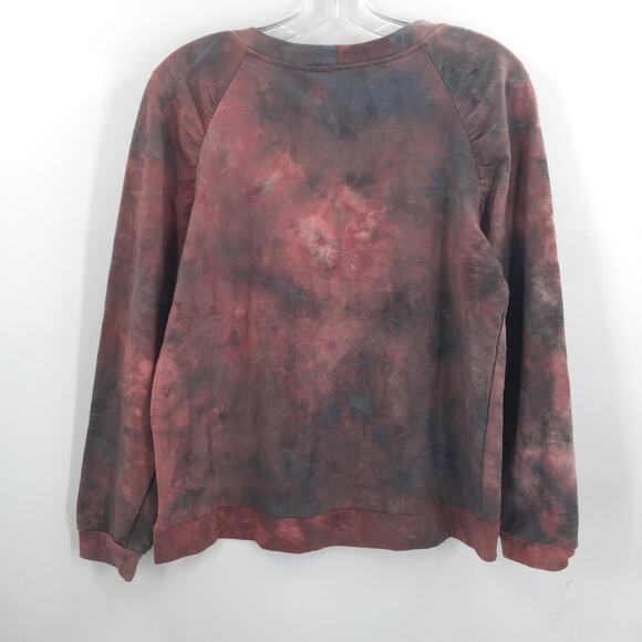 Status By Chenault Pullover Sweatshirt Crew Neck TYe Dye Pink/Blue SZ Medium - Picture 3 of 7